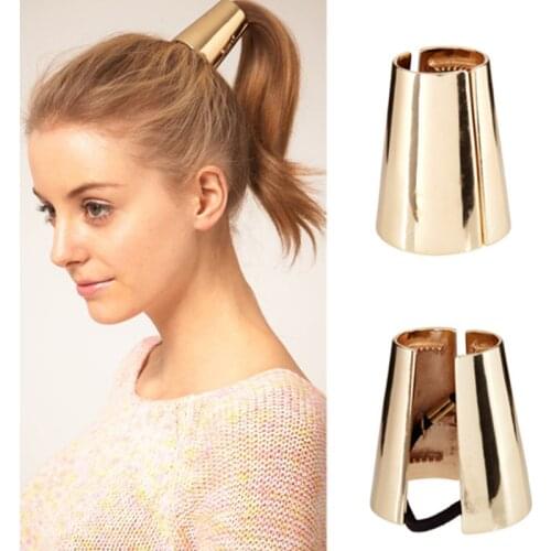 Metal Hair Clips Ponytail Punk Style Texture Ponytail Holder Hairpins Hair Accessories for Girls Women
