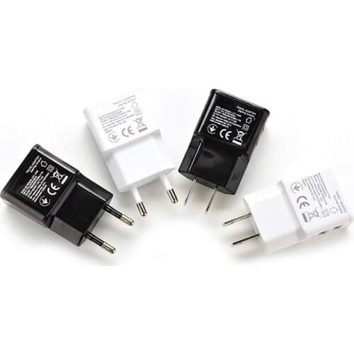 EU/US Plug Dual USB 2 Port Mobile Phone Travel Home Wall Charger Adapter 2A/1A For Samsung iPhone LG HTC Sony White Black 1PC