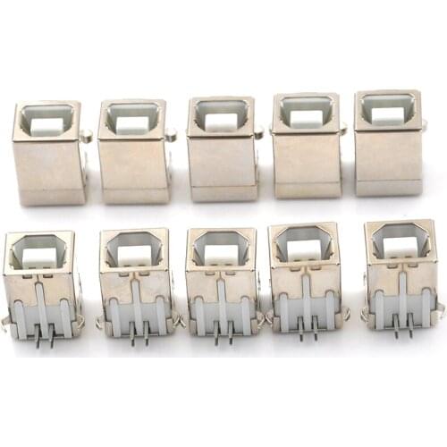 10pcs Printer USB Interface BF90 Degree Type B USB Data Interface D Type Mouth USB Socket Shell Plating Is Not Easy To Rust