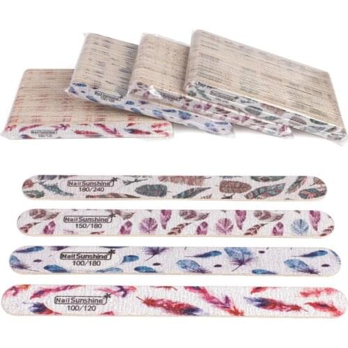 100pcs Wooden Nail file Professional Wooden Nail Art File 100/180 2 Sides Sanding Buffer Block For Nail Polishing Manicure Tools