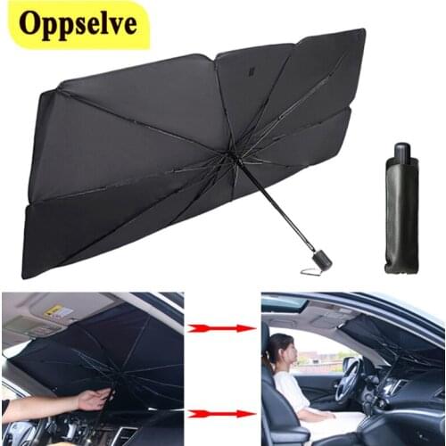125cm 145cm Foldable Car Sun Shade Protector Car Windshield Sun Shade Umbrella Car UV Cover Front Window Interior Protection