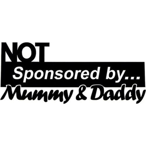 19*7.5CM NOT Sponsored by Mummy & Daddy Parents Do Not Sponsor Decals Car Stickers Black/Silver CT-476