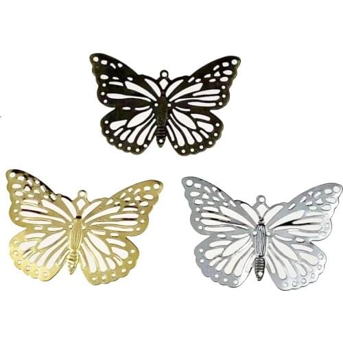 3.5*5cm 20Pcs Butterfly Filigree Metal Connector For Jewelry Making DIY Accessories Pendant