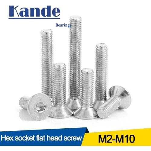 5/10/15/20/55pcs M2 M2.5 M3 M4 M5 M6 M8 M10 Stainless Steel Hexagon Hex Socket Countersunk Flat Head Screw Allen Bolts DIN7991