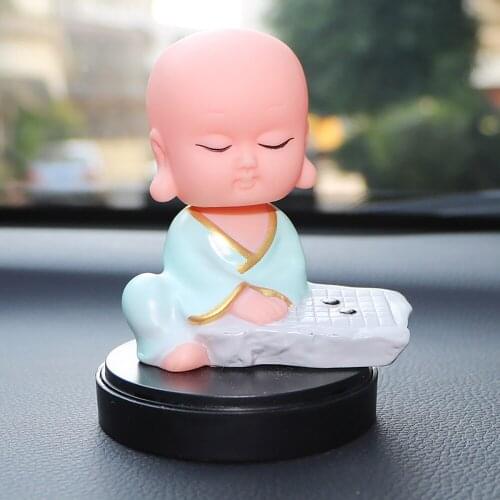 Car Smell Air Freshener Cute Shaking Head Monk Doll Ornaments Automotive Interior Perfume Fragrance Diffuser Auto Accessories