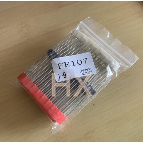 Free shipping 100PCS Rectifier Diode FR107 1A 1000V DO-41