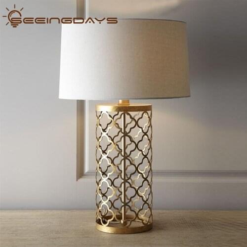 Free Shipping Iron Table Lamp for Bedroom Living Room Led Night Lamp Bedside Lamp Home Decor Luxury E27 Eu Plug 220v 110v