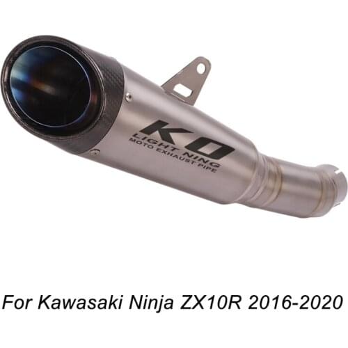 Slip for Kawasaki Ninja ZX10R 2016-2020 Motorcycle System Titanium Exhaust Escape Tips Muffler Mid Tail Pipe