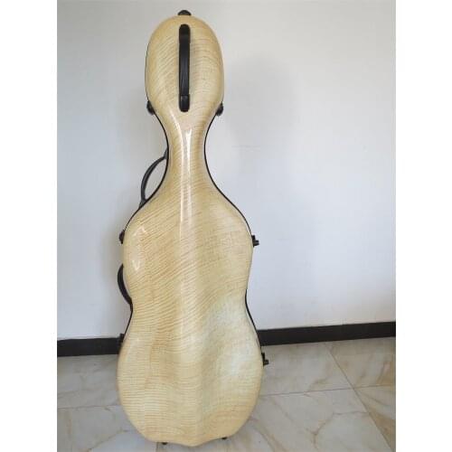 1pcs flames hard fiberglass 4/4 cello case with wheel