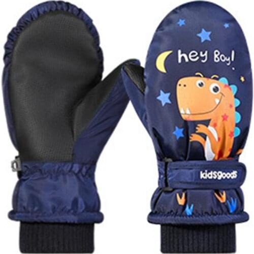 Children Winter Warm Ski Gloves Boys/Girls Kids Sports Waterproof Windproof Non-slip Snow Mittens Extended Wrist Skiing Gloves