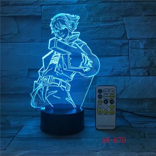 LOL Character House Decor Ezreal 3D Glow disco Table Lamp Lampara 7 Color Change Night Light Child Kids Bedroom Gift