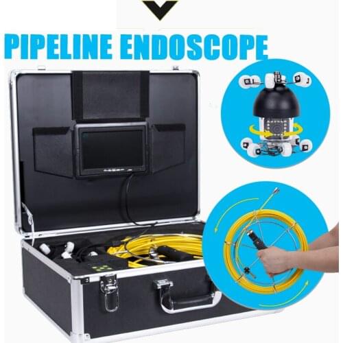 360 Rotation Pipeline Endoscope Pipe Inspection System 18 White Lights Drain Sewer & Pipe Inspection Camera Pipeline Camera