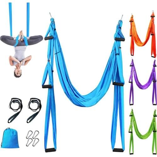 Anti-Gravity yoga hammock fabric Yoga Flying Swing Aerial Traction Device Yoga hammock set Equipment for Pilates body shaping