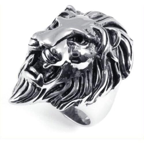 Hot Selling jewelry Metal Lion Mens Stainless Steel Ring, Colour Silver size US7-15 Gift FREE SHIPPING