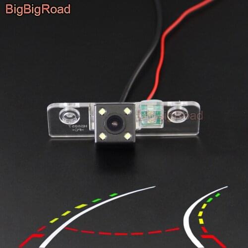 BigBigRoad Car Intelligent Dynamic Trajectory Tracks Rear View Parking CCD Camera For Skoda Fabia Roomster Octavia A5 Laura