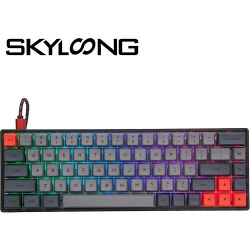 Skyloong SK68 60% Keyboard White/Pink/Black Keycaps For Ios/Windows Mechanical Gamer Keyboard Mini Wired Keyboard Gk61 Stickers