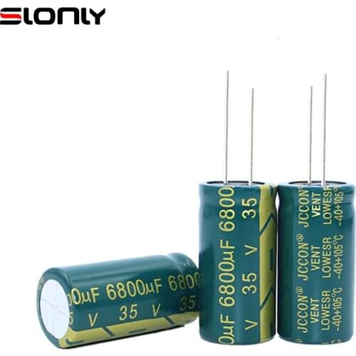 3pcs-15pcs/lots of 18x35mm 6800uF 35V JCCON Pitch 7.5mm Green Gold Audio Amplifier High Frequency Low Resistance Capacitors