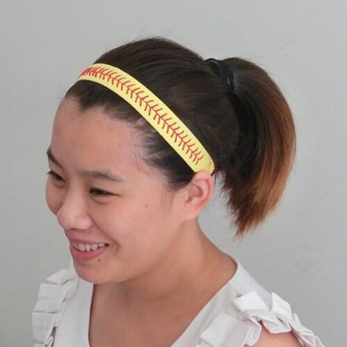 Leather Softball Headband Yellow Red Seam Lace Wholesale Lot Fast Pitch Band