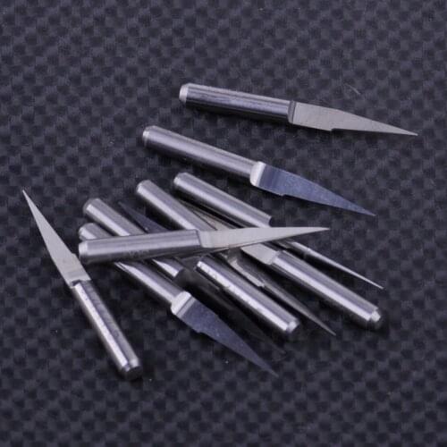 LETAOSK High quality 10pcs Tungsten Steel V-Shape 10 Degree 0.1mm PCB Engraving Bit CNC Router Tool