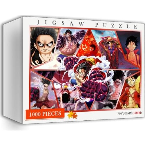 Luffy Puzzles 1000 Pieces Cartoon Anime Wooden Adults Jigsaw Puzzle ONE PIECE Customized 1000 Pieces Puzzles Toys Nice Gifts