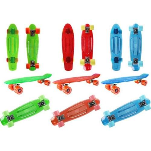 Mini Scooter for Kids Plastic Cruiser Skateboard Small Fish Board Single Banana Skateboard Adult Children Road Skate Board