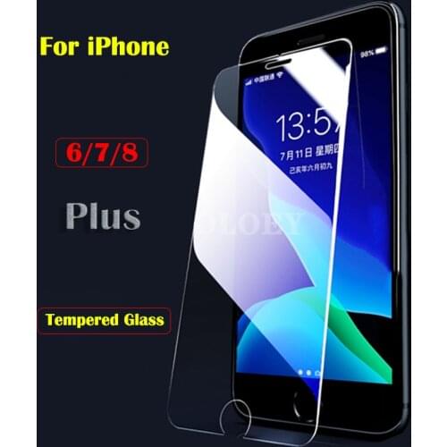 Mobile phone case on for iphone 6 7 8 plus tempered glass iphone6 7p 8p screen protector for apple 8p 8 plus hd film accessories