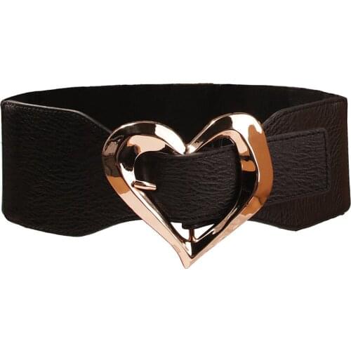 Fashion Women Leather Belt Heart Female Cute Black Harajuku Ladies Pants Party Dress Heart Belts BY22