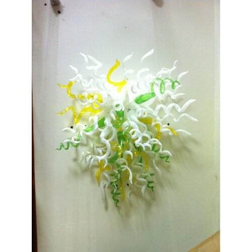 Green White Yellow Dale Chihuly Murano Borosilicate Glass Colored Art Wall Lamps
