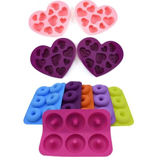 Donut Baking Tray Silicone Molds Cake Decoration Accessories Silicon Mould Fondant Molds for Baking Accessories Chocolate Mould