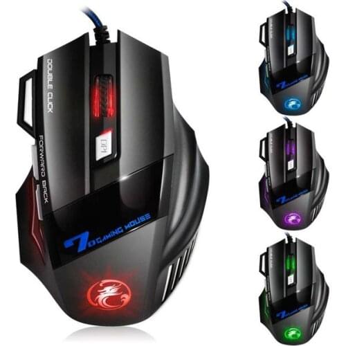 Professional Wired Gaming Mouse 7 Button 5500 DPI LED Optical USB Computer Mouse Game Mouse Silent Mause For PC