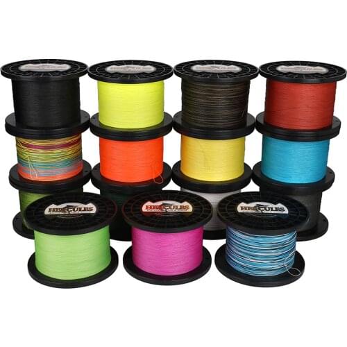 Hercules Fishing Line 12 Strands Braided Wire PE 10LB to 100LB 100M 15 Color Carp Braid European American Reservoir Pond Use