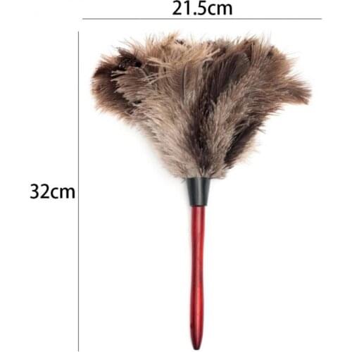 Household Cleaning Anti Static Ostrich Feather Fur Wooden Handle Brush Duster Dust Cleaning Tool Home Cleaning Tools Accessories
