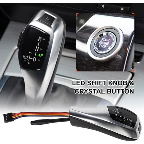 LED Gear Shift Knob Shifter Lever Whit Engine Start Button For BMW 1 3 5 6 Series E90 E60 E46 2D 4D E39 E53 E92 E87 E93 E83 E89