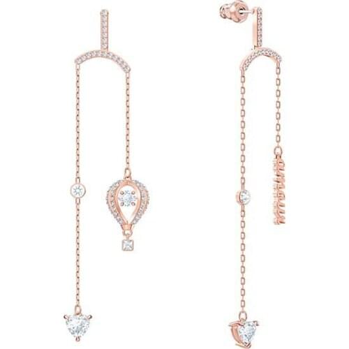 SWA 1:1 Romantic Balloon English Letter Irregular Earrings Hollow for Women