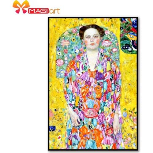 Cross stitch kits Embroidery needlework sets 11CT water soluble canvas patterns 14CT portrait Girl in floral skirt -NCMP061