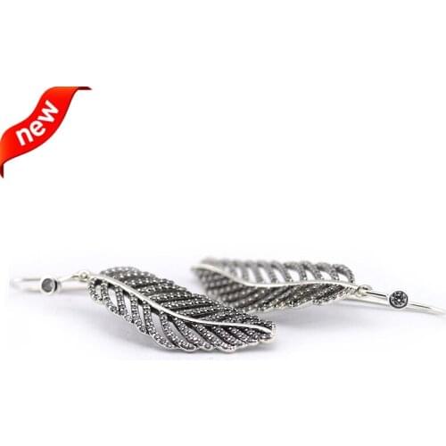 CKK Silver 925 Jewelry Drop Earrings Light as a Feather For Women Sterling Silver Earrings Anniversary Gift