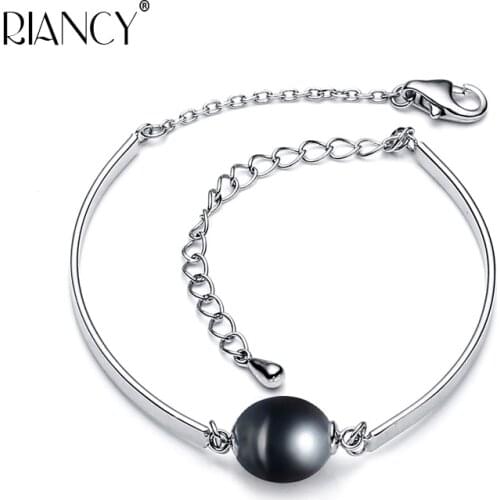 Fashion Natural freshwater black pearl bracelet women jewelry adjustable pearl bracelet wedding gift
