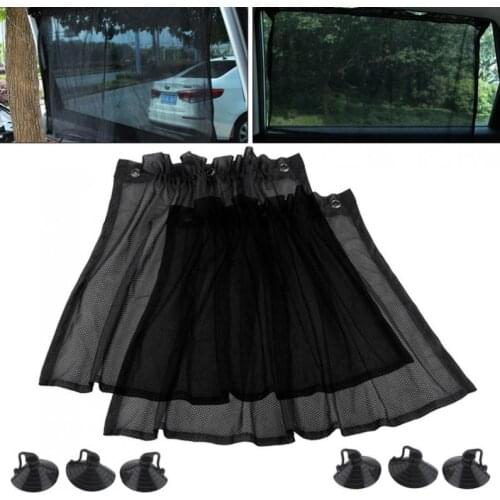 2pcs/pair Universal Car Side Window Heat Insulation Prevent Bask Shade Yarn Screens with Sucker