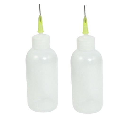 Hot 2PCS Clear White Needle Nozzle Plastic Sewing Machine Oil Bottle 50ml