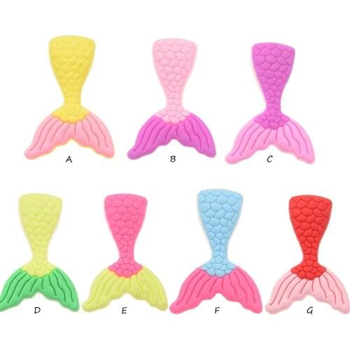 35PCS 1.1inch Mermaid Tail hair accessories Flexible glue Cute Accessories for Baby Grils DIY Hairclip Barrettes