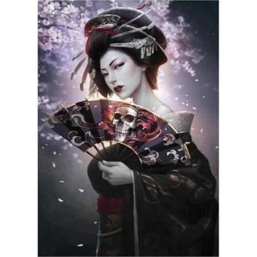 5d diamond painting full square / round diamond embroidery Beautiful Japanese girl rhinestone DIY mosaic home decoration WG1750