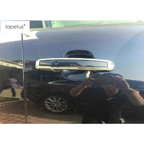 Lapetus Accessories Fit For Jaguar XF 2016 2017 2018 2019 Outside Car Door Pull Doorknob Handle Frame Molding Cover Kit Trim ABS
