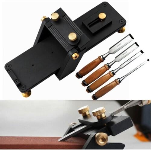 Aluminum Fixed Angle Sharpening Jig Wood Carving Chisel Sharpener for Planer Chisel Carving Knife Woodworking DIY Tool