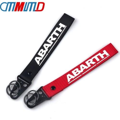 Car Styling NEW Ribbon Abarth Key Chain Key Ring for Fiat Punto Abarth 500 124 Stilo Ducato Palio KeyChain car accessories
