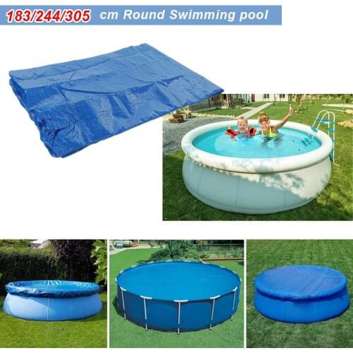 Swimming Pool Cover Dust Rainproof Pool Cover Blue Round Tarpaulin Durable For Family Garden Pools Swimming Pool & Accessories