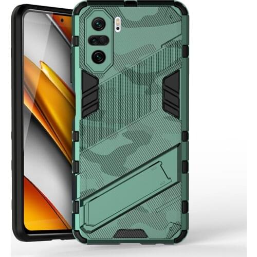 For POCO F3 Case Camouflage Shockproof Full Protection Case with Kickstand Cover For Redmi K40 Pro POCO X3 NFC X3 Pro Rzants