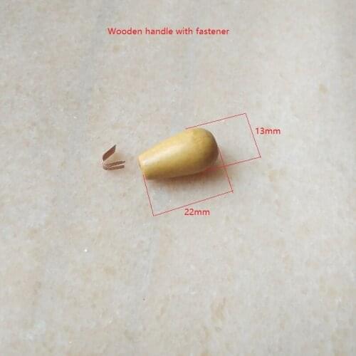 D13*L22mm wooden handle for 3mm metal beads zipper cord use lighting switch extension rope pull handle with fastener