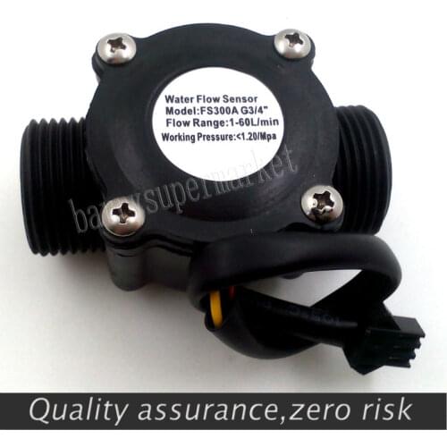 2PCS Water Flow meter Hall flow Sensor Flowmeter pool float switch indicator Counter for water heater fuel gauge 1-60L/min DN20