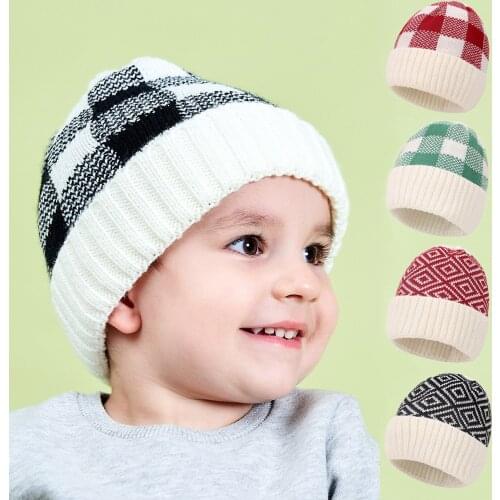 Baby 's Woolen Hat Thermal Boys And Girls Knitted Children Warm Wool Hat Cap Hemming Cute Pom Ball Fashion Casual Cap Infant