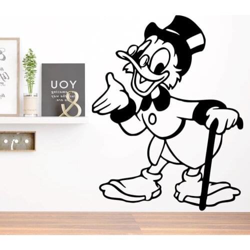 Disney Donald Duck Wall Sticker DIY Uncle Scrooge Cartoon Vinyl Decal for Baby Kids Girl Boy Room Nursery Art Home Decor Mural